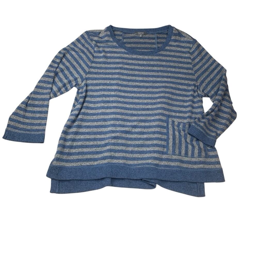habitat size XL extra large Blue Gray Striped Women's long sleeve shirt Sweater
